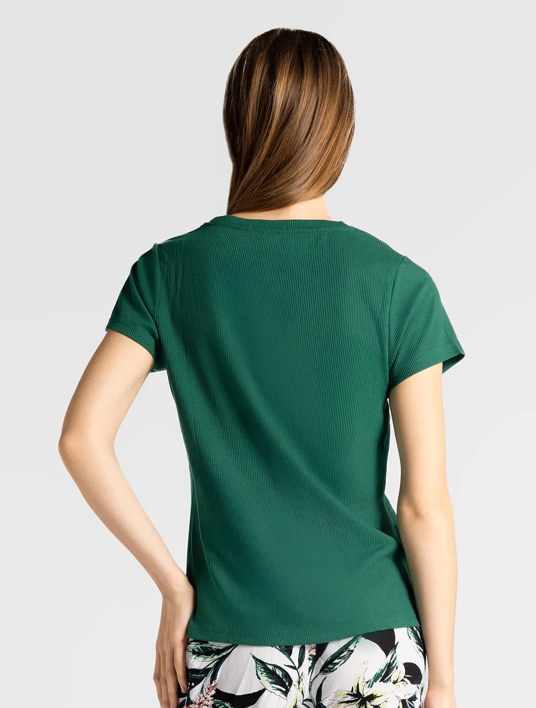 Marie France Mireva T-Shirt Ribbed_Green Women Mireva T-Shirt Ribbed SKU: PYMIREVAT-SHIRTRIBBE_Green Image 02
