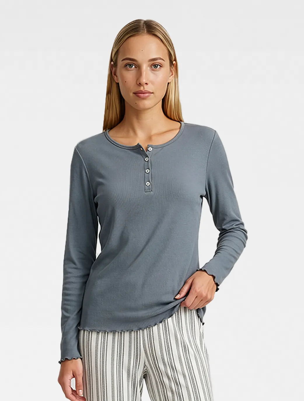 Marie France Blue Grey Women Myolly Top SKU: PYMYOLLYTOP_Blue Grey Image 01