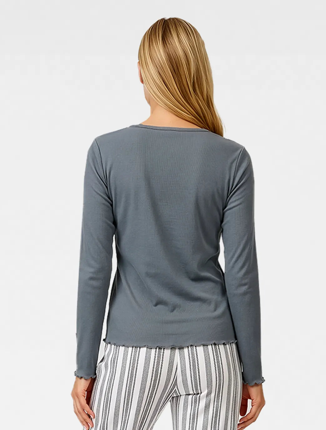 Marie France Blue Grey Women Myolly Top SKU: PYMYOLLYTOP_Blue Grey Image 02