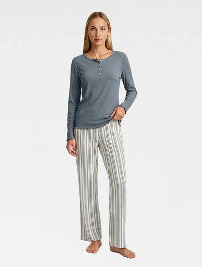 Marie France Blue Grey Women Myolly Top SKU: PYMYOLLYTOP_Blue Grey Image 03