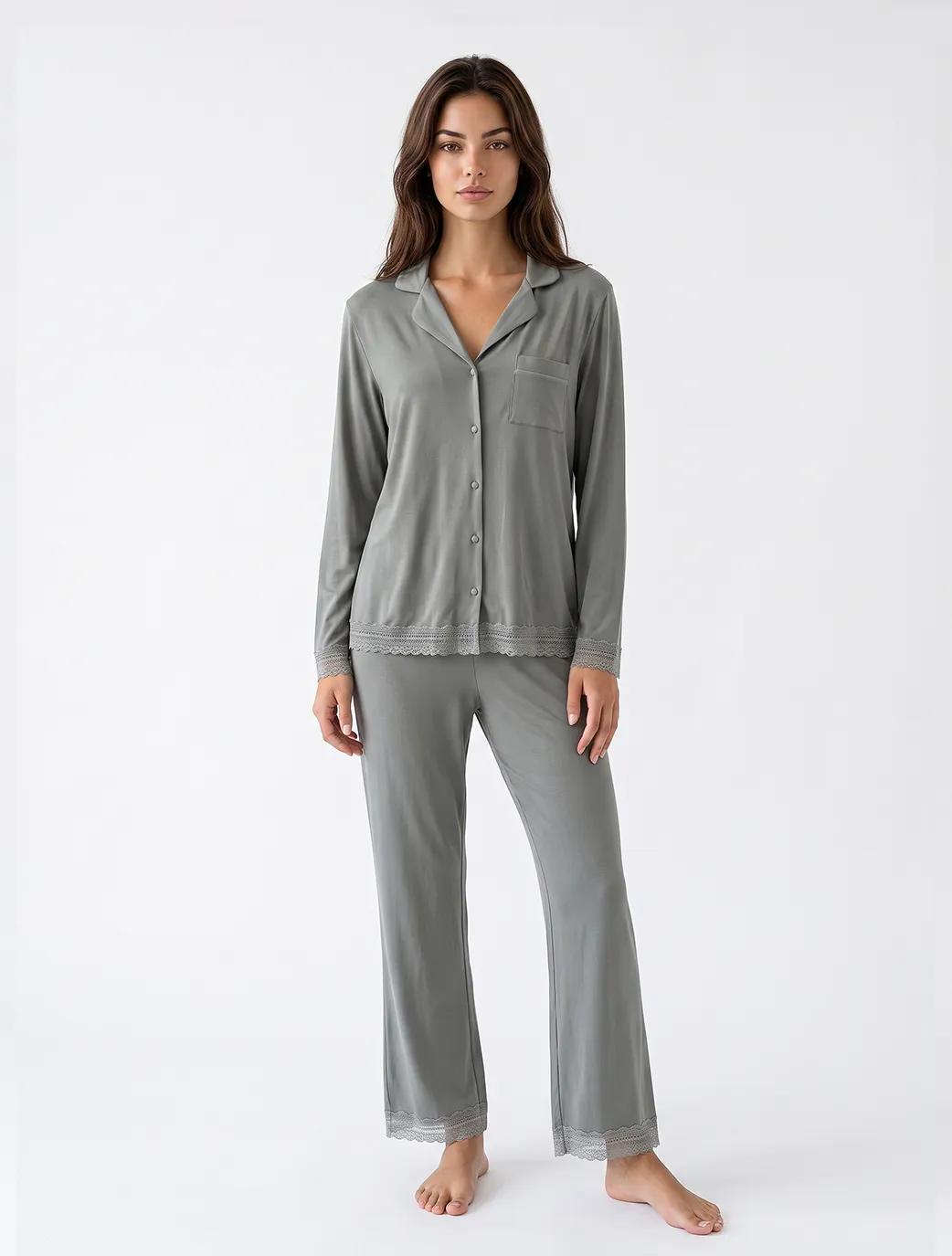Marie France Grey Women Navina Pant SKU: PYNAVINAPANT_GREY Image 01