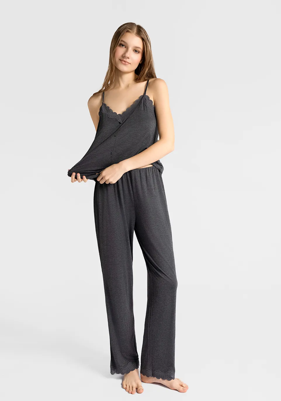 Marie France Navo Pant_Grey Women Navo Pant SKU: PYNAVOPANT_Grey Image 01