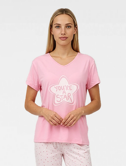 Marie France Pink Women Nura T-Shirt SKU: PYNURATSHIRT_PINK Image 01