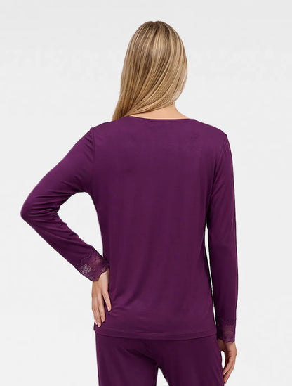 Marie France Dark Purple Women Orea Chemise SKU: PYOREACHEMISE_Dark Purple Image 02
