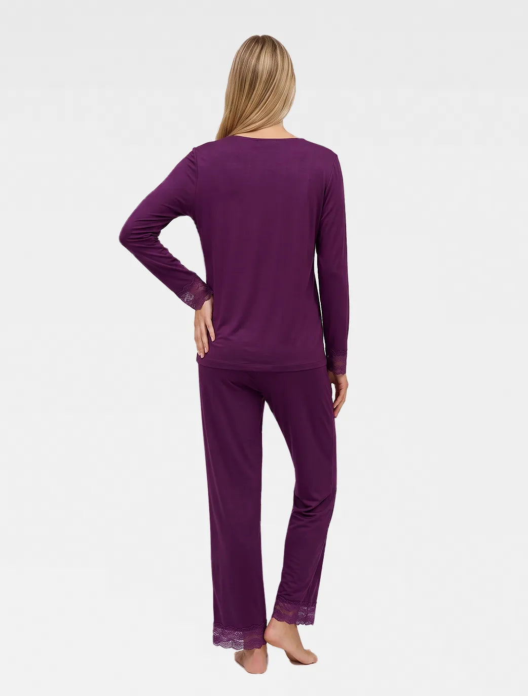 Marie France Dark Purple Women Orea Pant SKU: PYOREAPANT_Dark Purple Image 02