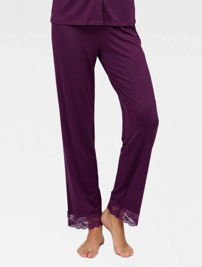 Marie France Dark Purple Women Orea Pant SKU: PYOREAPANT_Dark Purple Image 03