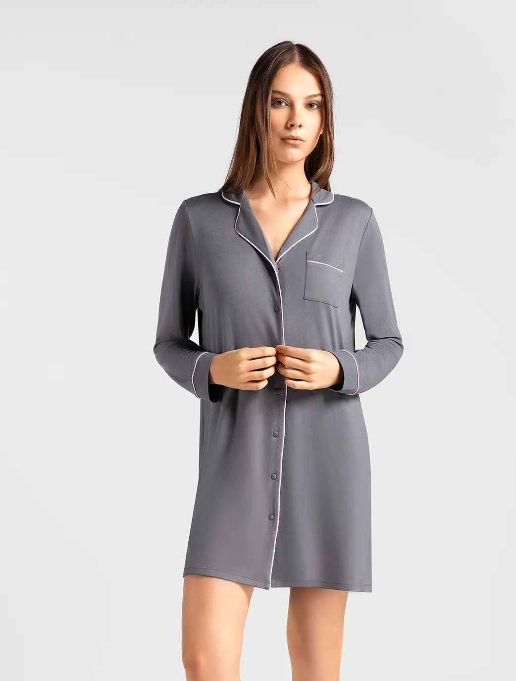 Marie France_Dark Grey_Osanna Chemise_PYOSANNACHEMISE_Dark Grey_01