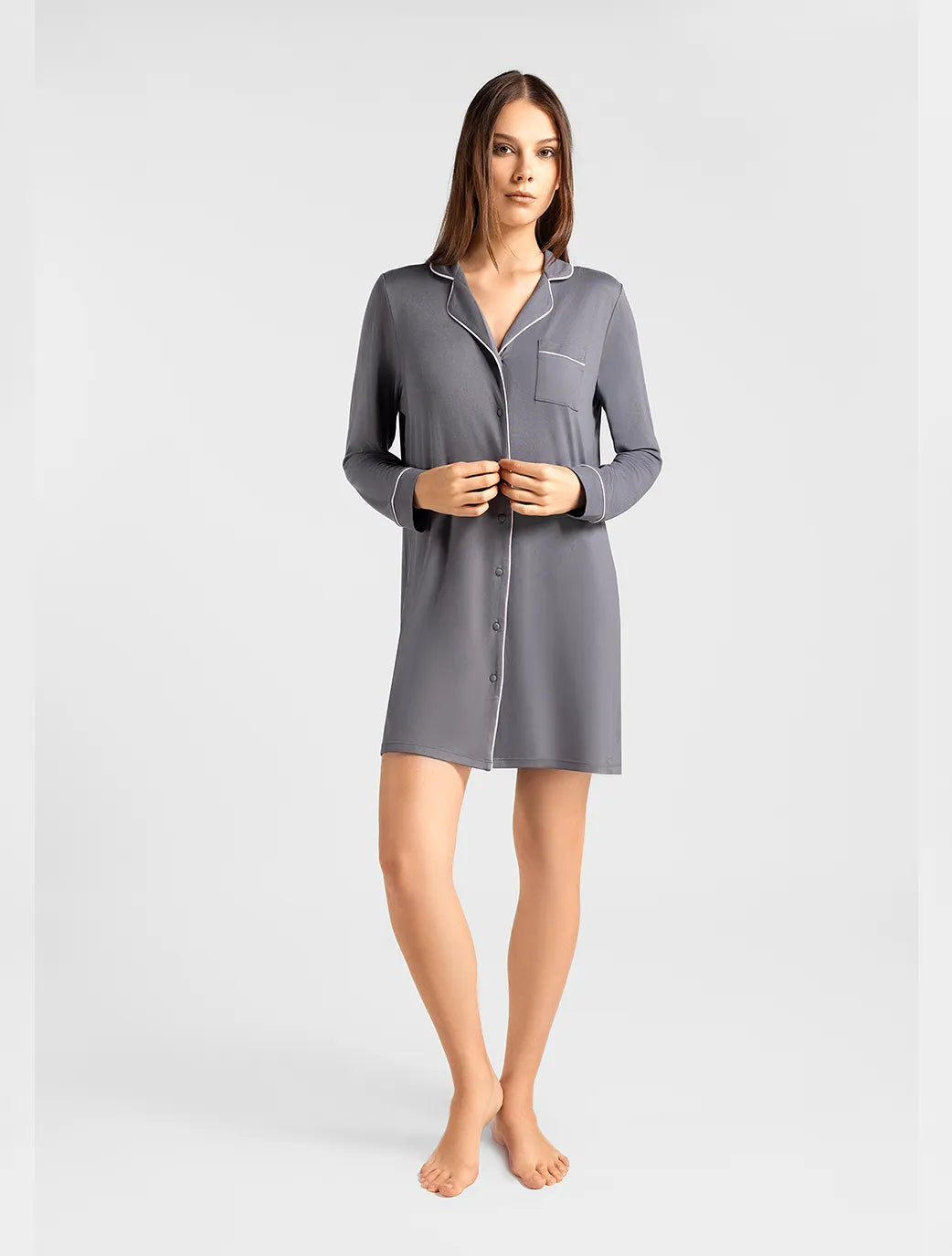 Marie France_Dark Grey_Osanna Chemise_PYOSANNACHEMISE_Dark Grey_02