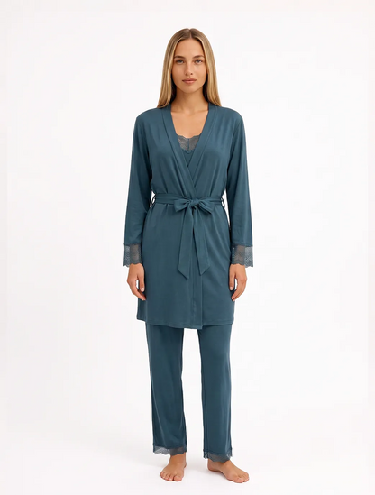 Marie France Blue Green Women Palora Robe SKU: PYPALORAROBE_BLUE GREEN Image 03