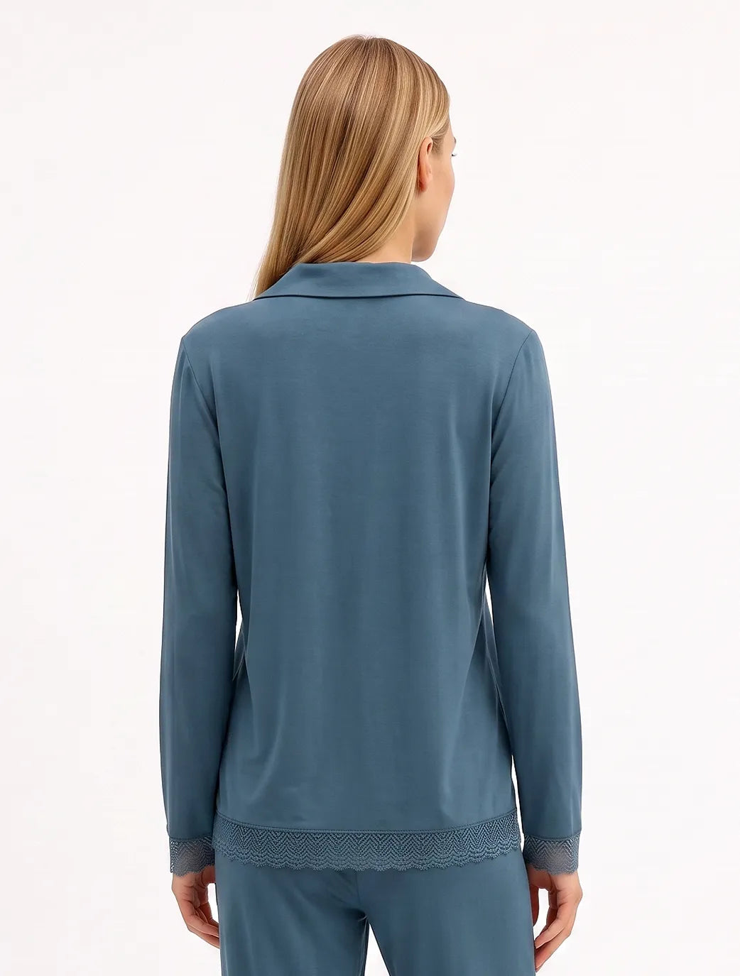 Marie France Blue Green Women Penira Chemsie SKU: PYPENIRACHEMISE_BLUE GREEN Image 02
