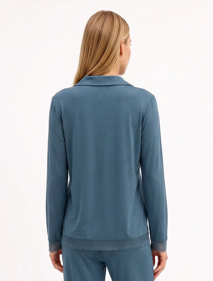 Marie France Blue Green Women Penira Chemsie SKU: PYPENIRACHEMISE_BLUE GREEN Image 02