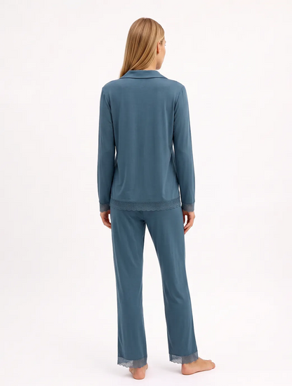 Marie France Blue Green Women Penira Chemsie SKU: PYPENIRACHEMISE_BLUE GREEN Image 04