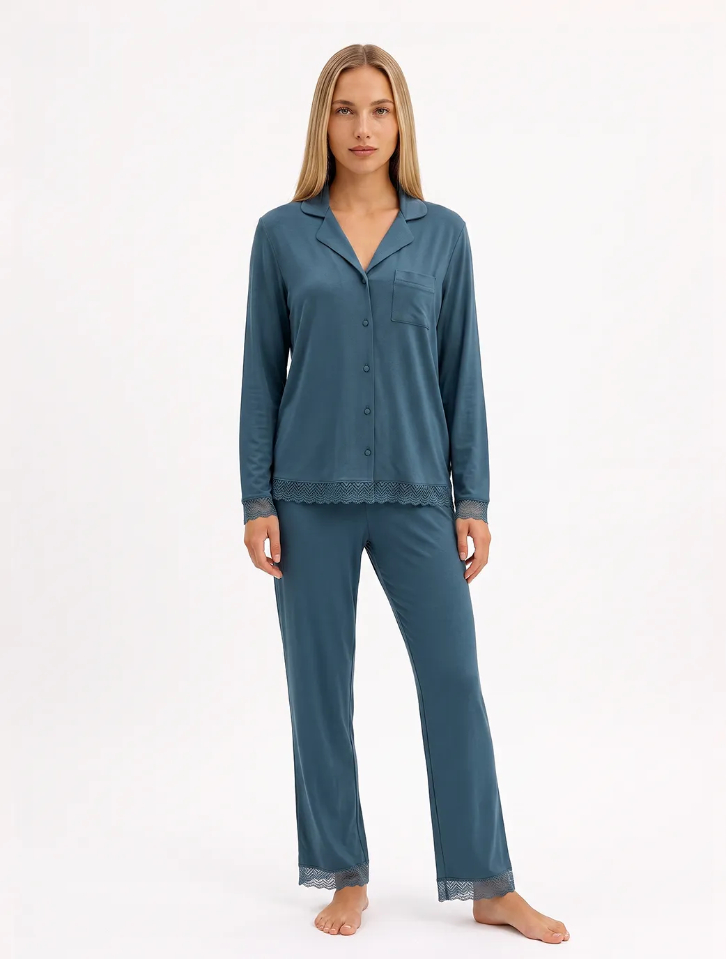 Marie France Blue Green Women Penira Pant SKU: PYPENIRAPANT_BLUE GREEN Image 01