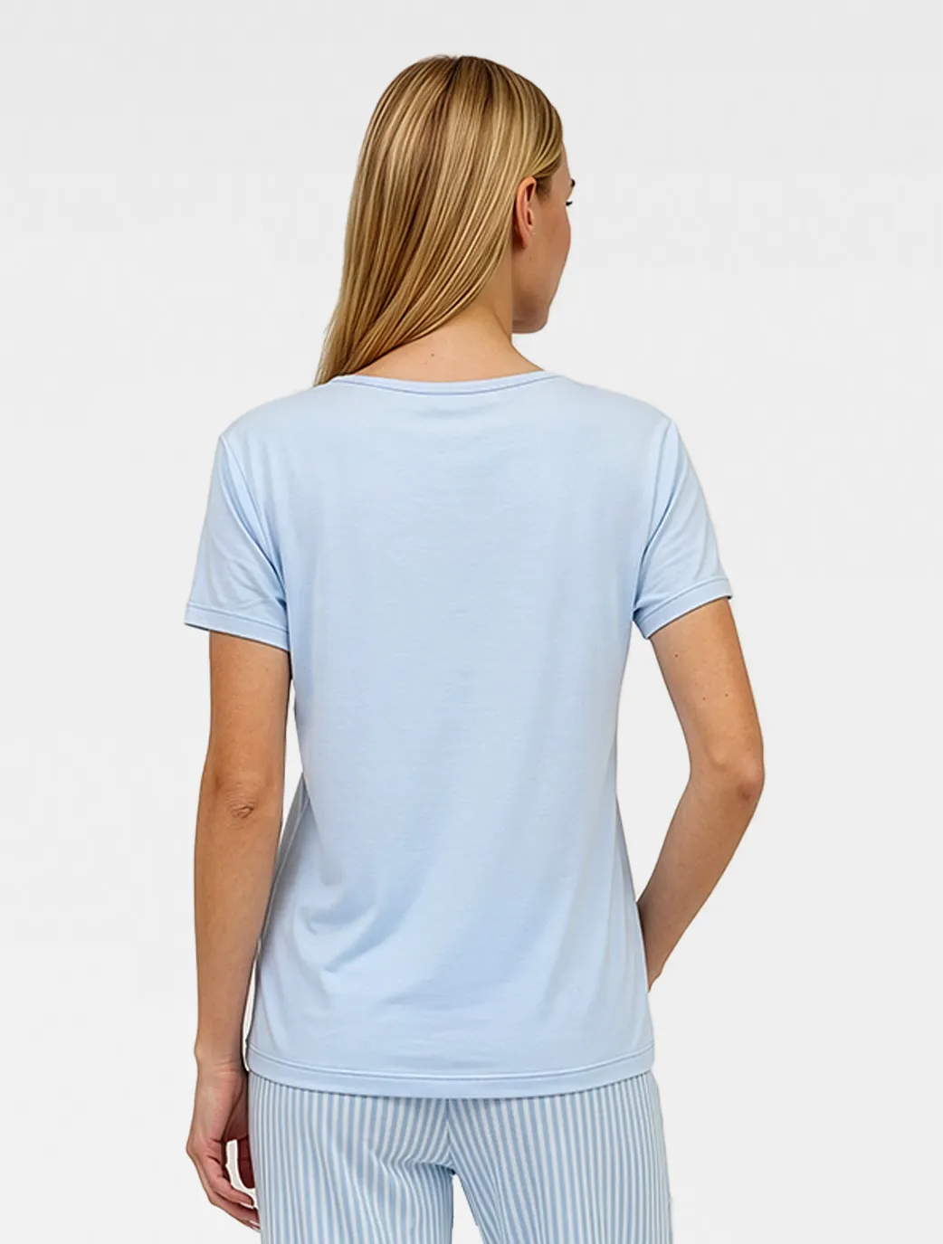 Marie France Blue Women Sama T-Shirt SKU: PYSAMATSHIRT_BLUE Image 02
