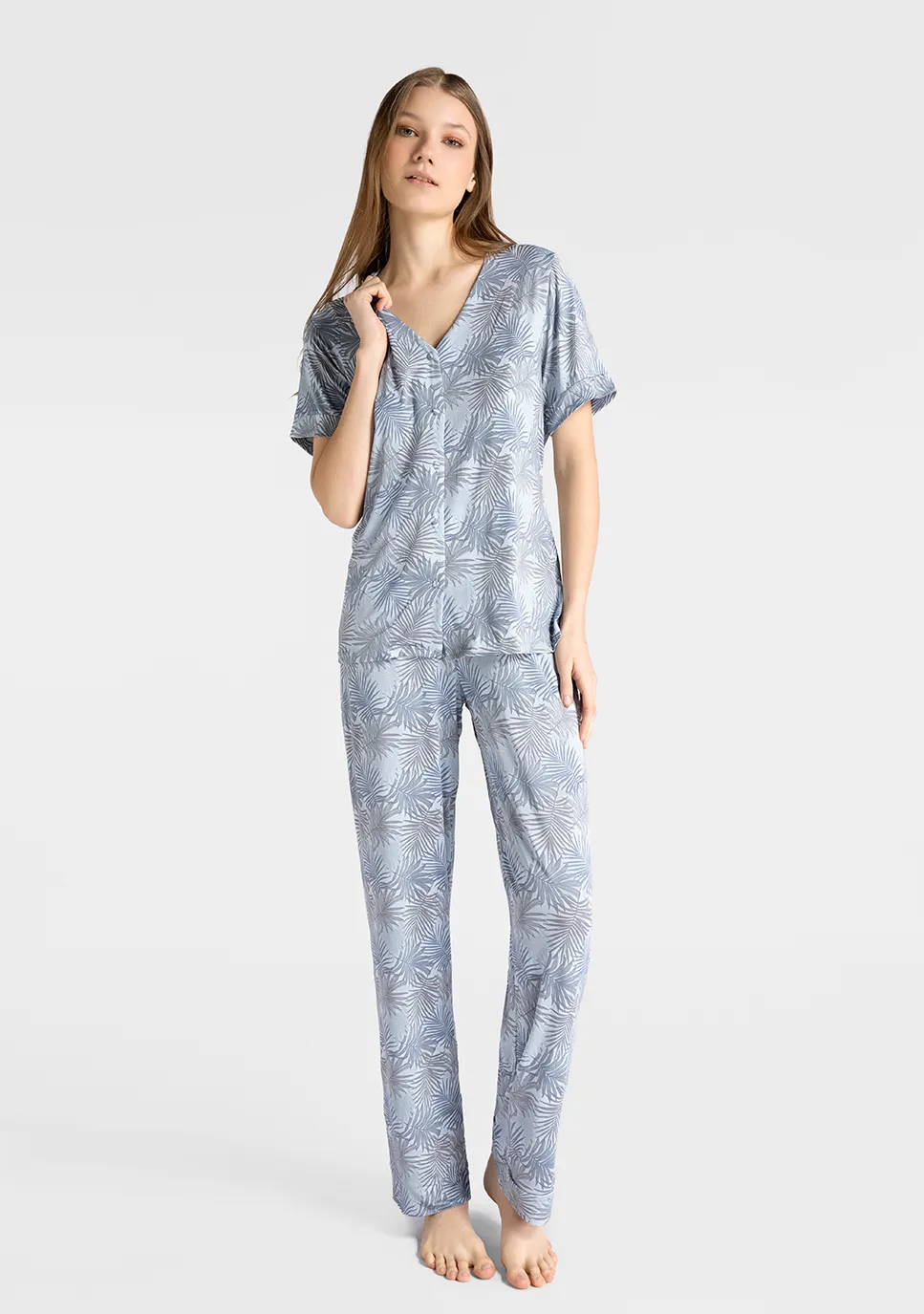 Marie France Multicolor Women Snug Pastel Blue High-Rise Pajama Pants SKU: PYSNUGPANT_Multicolor Image 01