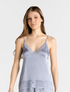 Marie France Dark Grey Women Solla Floral Lace Grey Satin Camisole SKU: PYSOLLAISHIRT_Dark Grey Image 01
