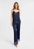 Marie France Dark Navy Women Sorrento Dark Navy Satin Dentelle Pants SKU: PYSORRENTOPANT_Dark Navy Image 01