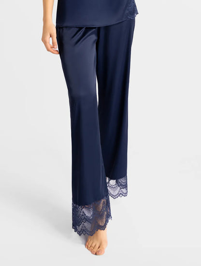 Marie France Dark Navy Women Sorrento Dark Navy Satin Dentelle Pants SKU: PYSORRENTOPANT_Dark Navy Image 03