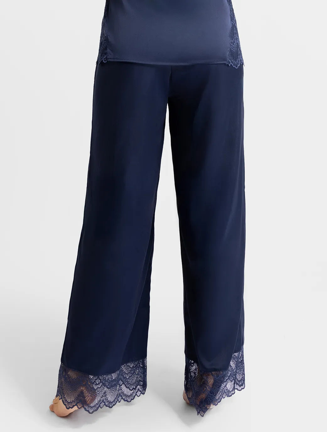 Marie France Dark Navy Women Sorrento Dark Navy Satin Dentelle Pants SKU: PYSORRENTOPANT_Dark Navy Image 04