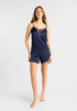 Marie France Dark Navy Women Sorrento Dark Navy Satin Dentelle Shorts SKU: PYSORRENTOSHORT_Dark Navy Image 01