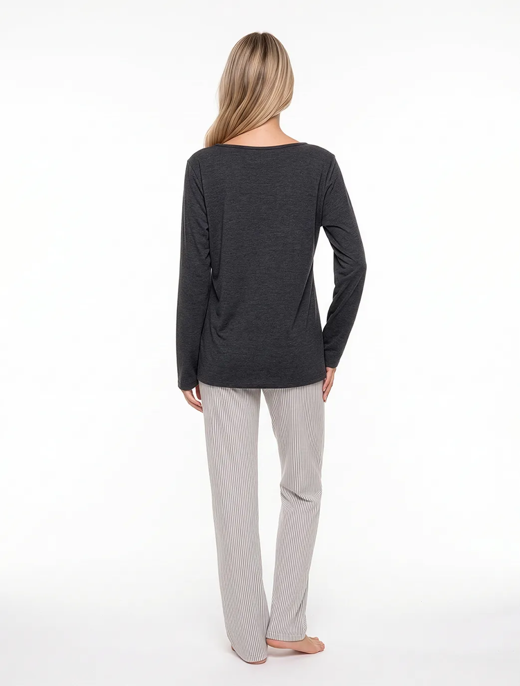 Marie France Dark Grey Melange Women Tayma Top SKU: PYTAYMATOP_DARK GREY MELANGE Image 04