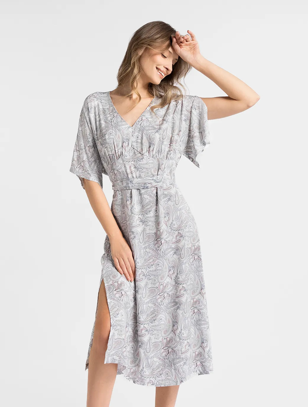 Marie France Multicolor Women Tuny Zentangle Print Short-Sleeve Dress SKU: PYTUNYDRESSSHORTSLEE_Multicolor Image 01