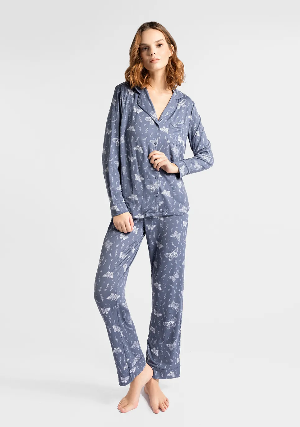 Marie France Multicolor Women Twily Butterfly Print Pajama Set SKU: PYTWILYSETOFFER_Multicolor Image 01