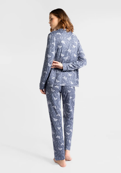Marie France Multicolor Women Twily Butterfly Print Pajama Set SKU: PYTWILYSETOFFER_Multicolor Image 03