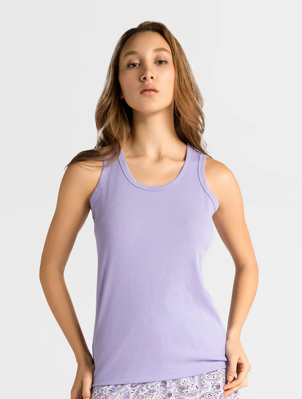 Marie France Velora I-Shirt Ribbed_Lilac Women Velora I-Shirt Ribbed SKU: PYVELORAI-SHIRTRIBBE_Lilac Image 01