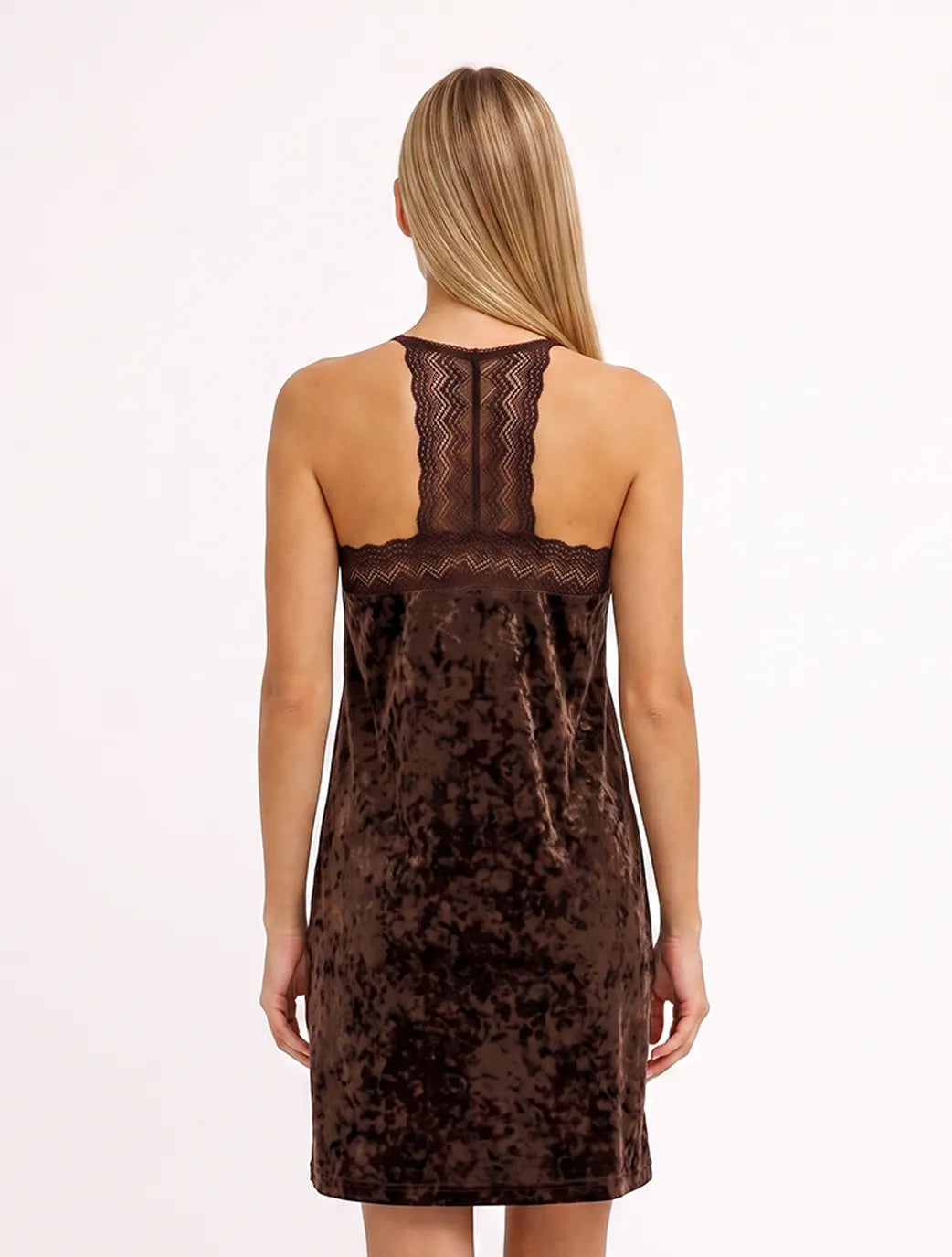 Marie France Brown Women Veloura Dress SKU: PYVELOURADRESS_BROWN Image 02