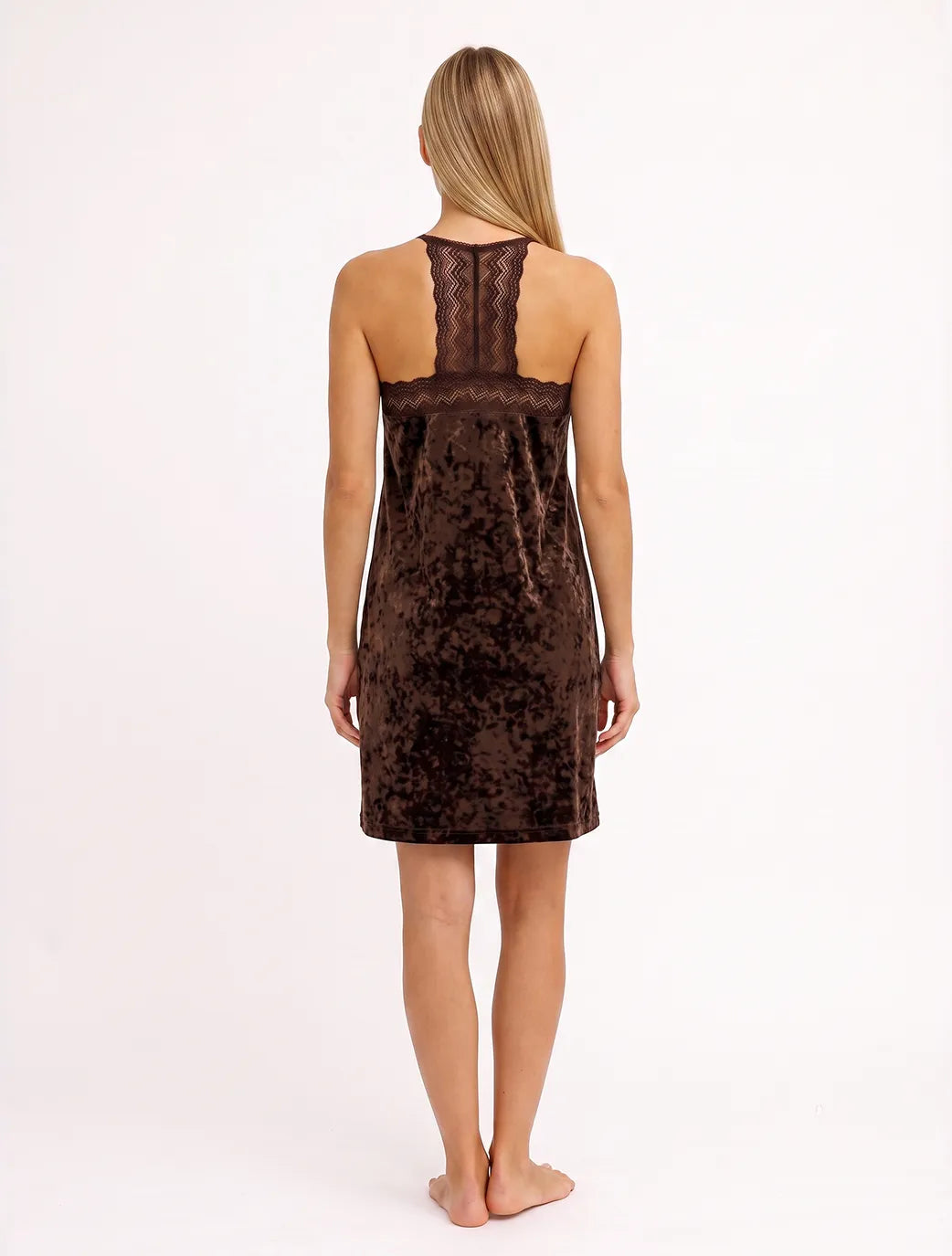 Marie France Brown Women Veloura Dress SKU: PYVELOURADRESS_BROWN Image 04