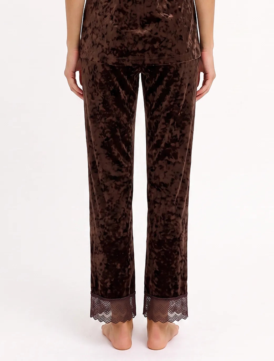 Marie France Brown Women Veloura Pant SKU: PYVELOURAPANT_BROWN Image 03