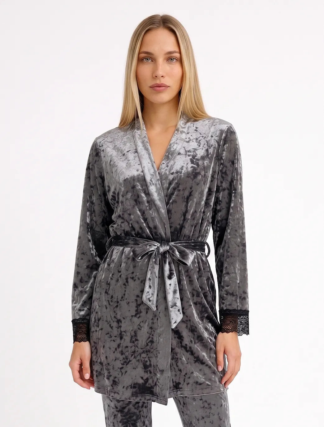 Marie France Grey Women Vireya Robe SKU: PYVIREYAROBE_GREY Image 01