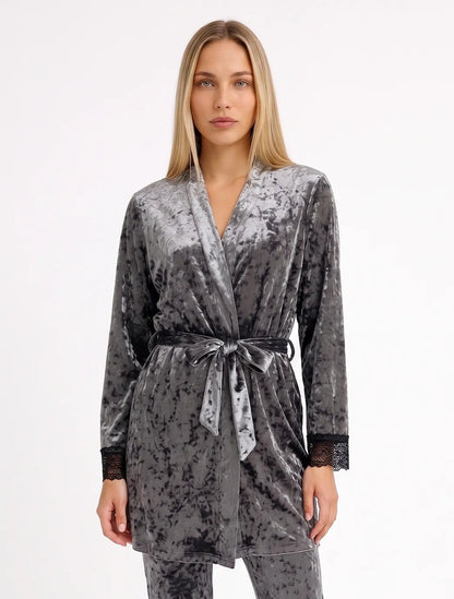 Marie France Grey Women Vireya Robe SKU: PYVIREYAROBE_GREY Image 01
