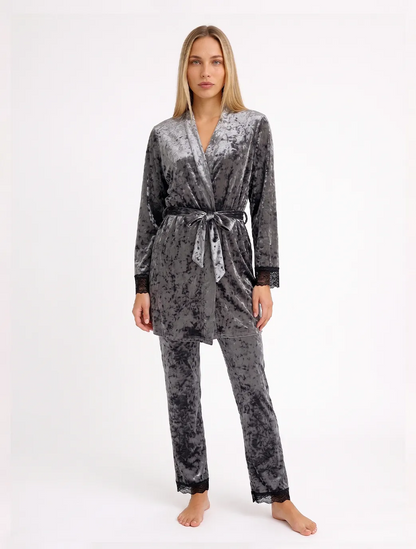Marie France Grey Women Vireya Robe SKU: PYVIREYAROBE_GREY Image 03