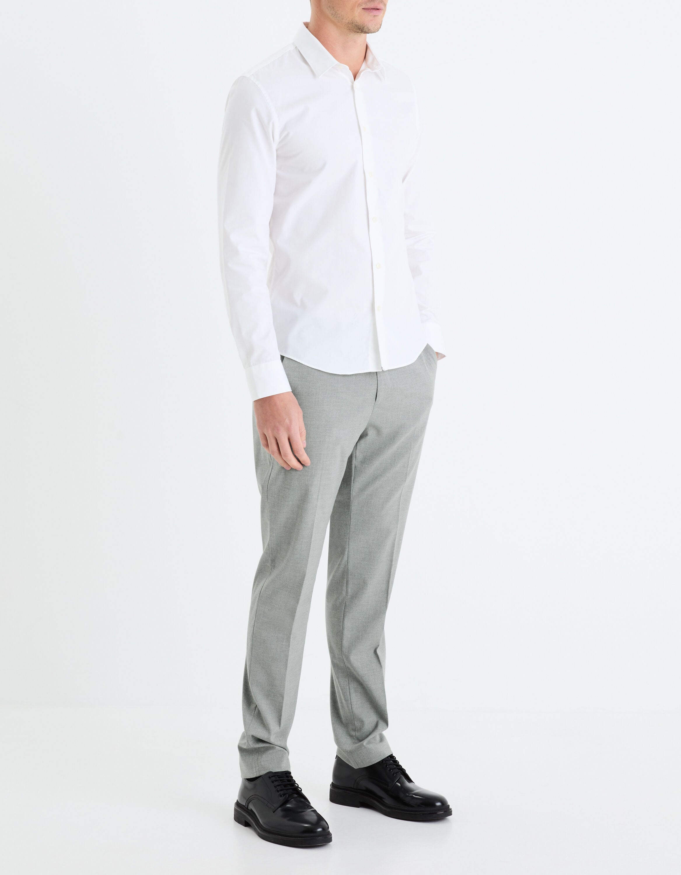 Slim Cotton Shirt - White_03