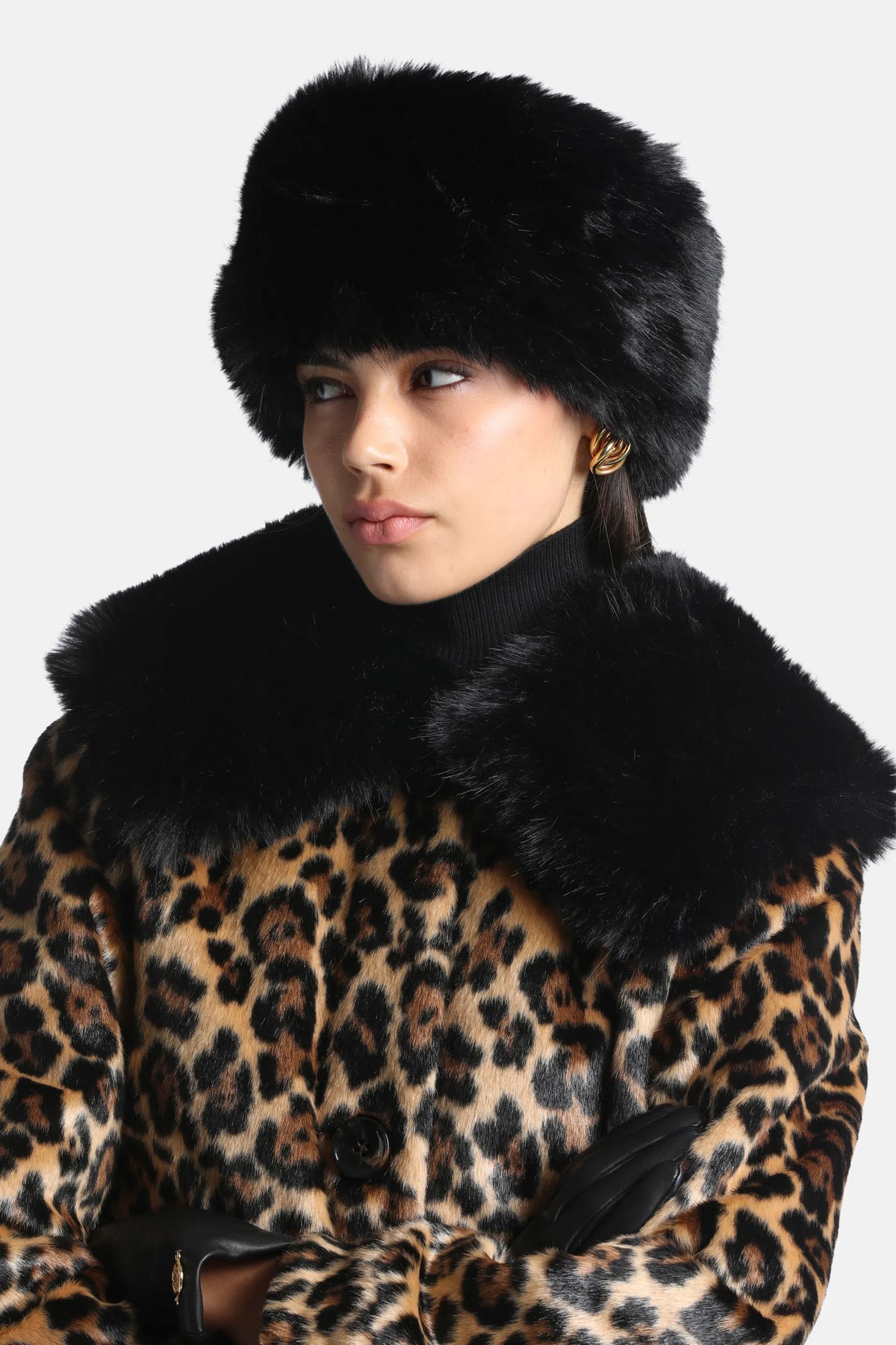 Luisa Spagnoli Nero Women Ricci Faux Fur Headband SKU: RICCI_0101 Image 02