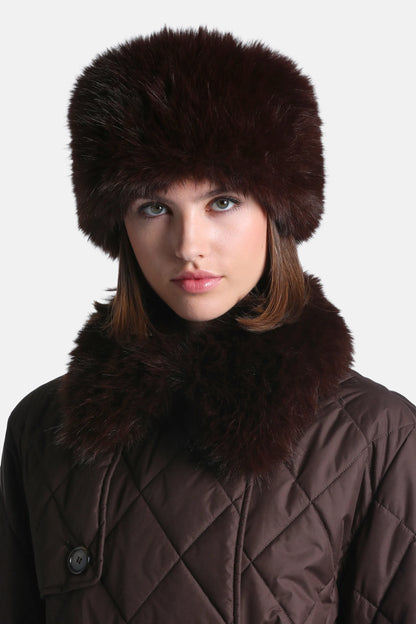 Luisa Spagnoli Marrone Women Ricci Faux Fur Headband SKU: RICCI_0908 Image 02