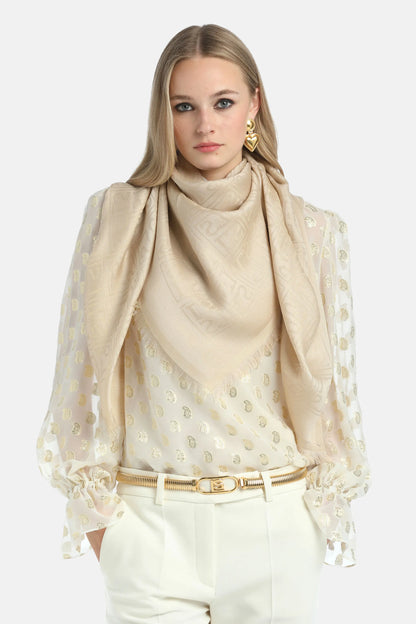 Luisa Spagnoli_Beige_Romanzox - Wool-Silk Blend Shawl_ROMANZOX C_1101_01