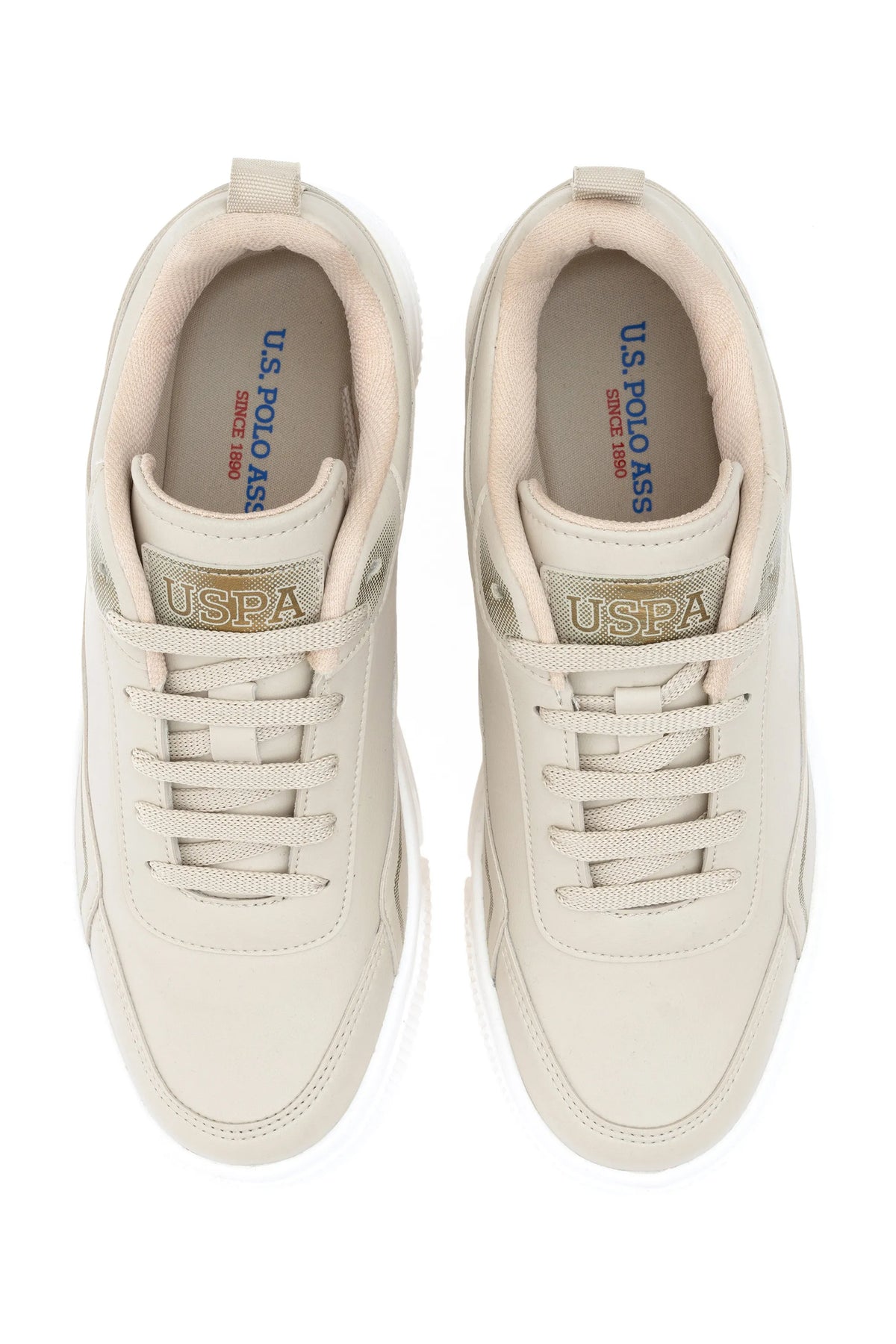 U.S. Polo Assn. Beige Women Beige Lace Up Chunky Sole Trainers SKU: S082SZ0330 2341711_VR011 Image 05