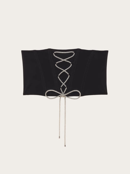 Yamamay_Black_Microfiber Waist Cincher with Crossed Jewel Details - The Body Collection_SAAD184004_072_02