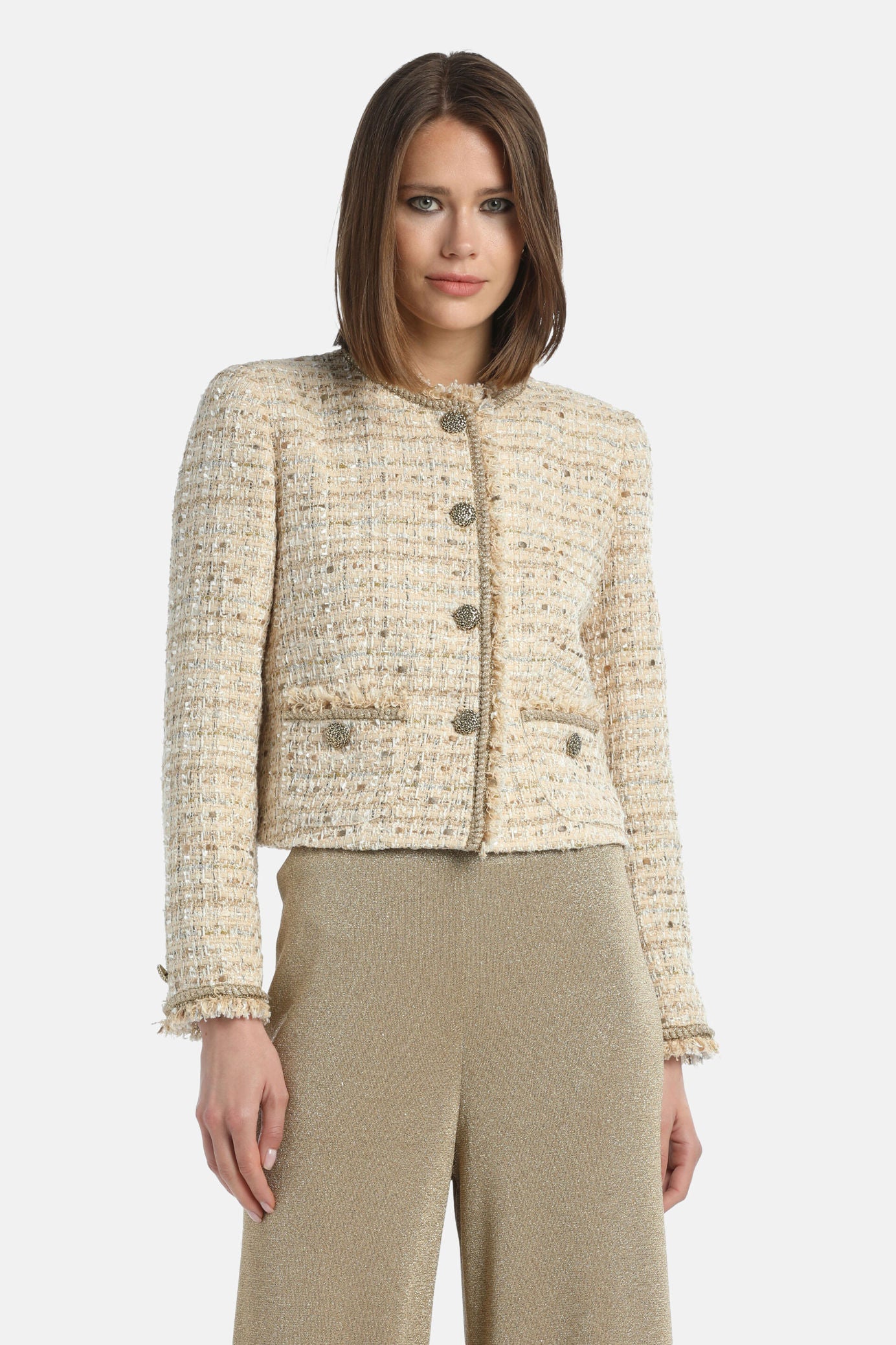 Luisa Spagnoli_Var Beige Oro_Sabbiadoro - BouclŽ Blazer Jacket_SABBIADORO_3902_02
