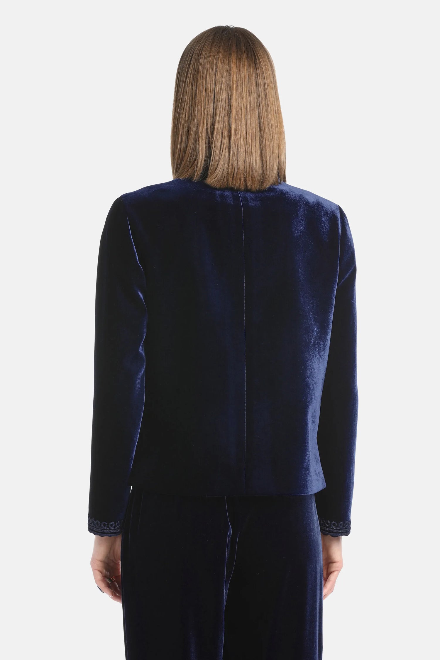 Luisa Spagnoli_Blue_Saia - Elegant Velvet Jacket_SAIA_1237_02