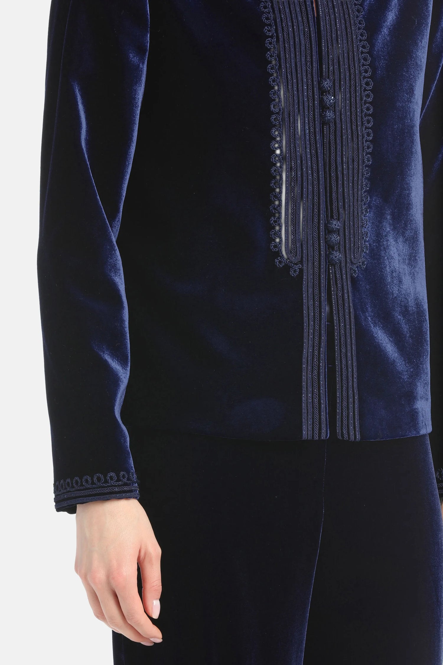 Luisa Spagnoli_Blue_Saia - Elegant Velvet Jacket_SAIA_1237_04
