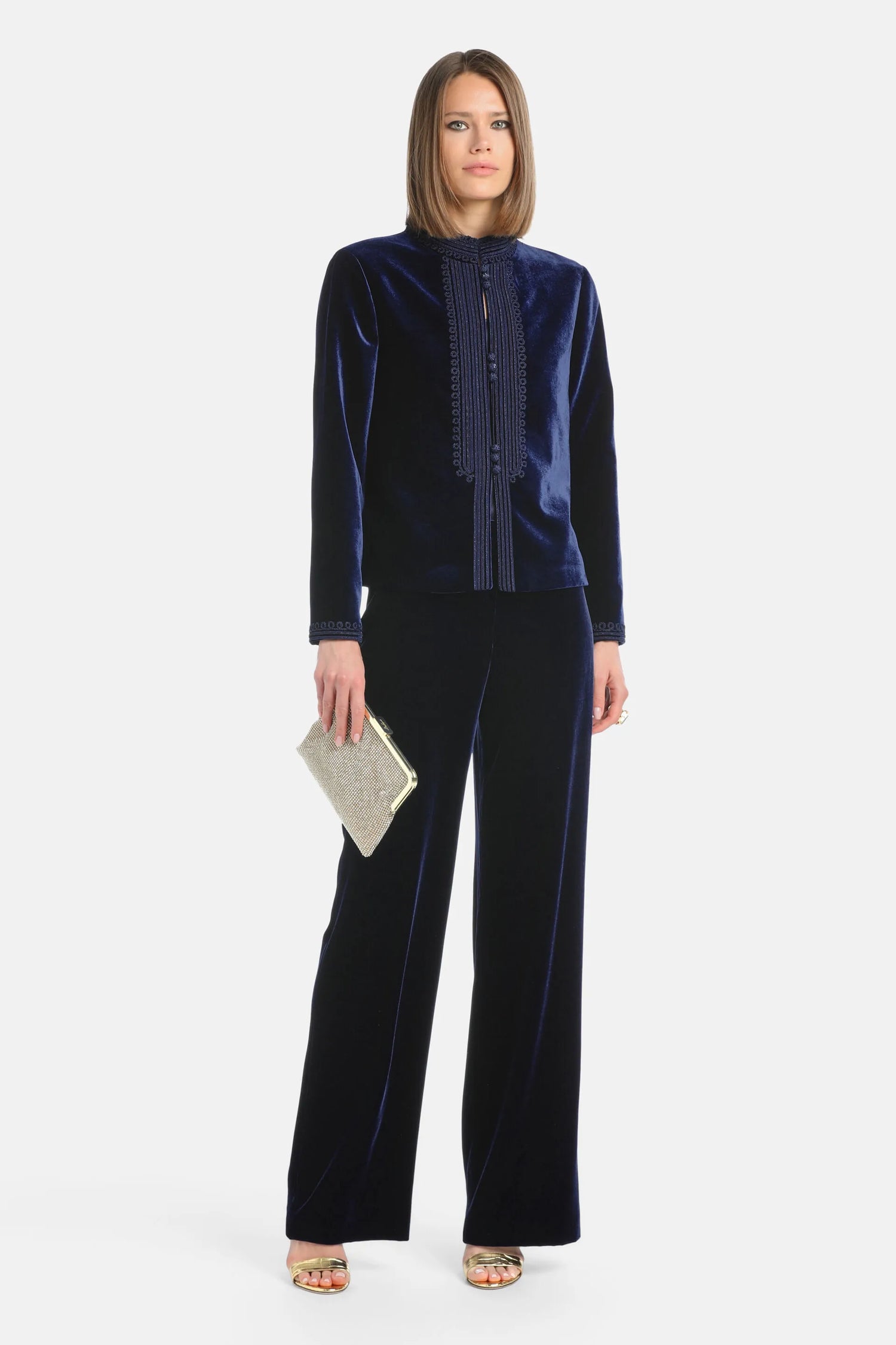 Luisa Spagnoli_Blue_Saia - Elegant Velvet Jacket_SAIA_1237_05