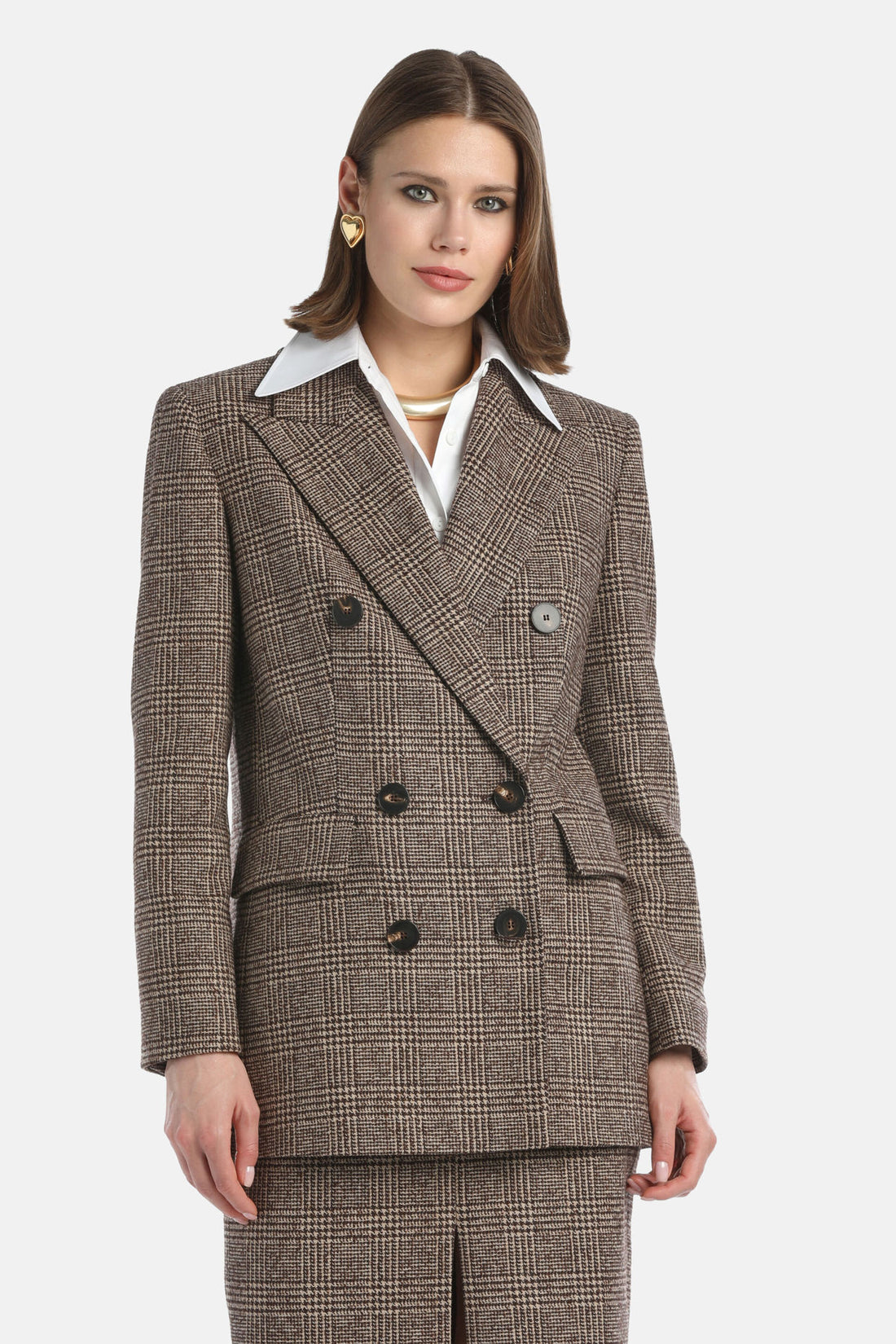 Luisa Spagnoli_Var Marone Beige_Saldato - Double-Breasted Jacket_SALDATO_3991_01