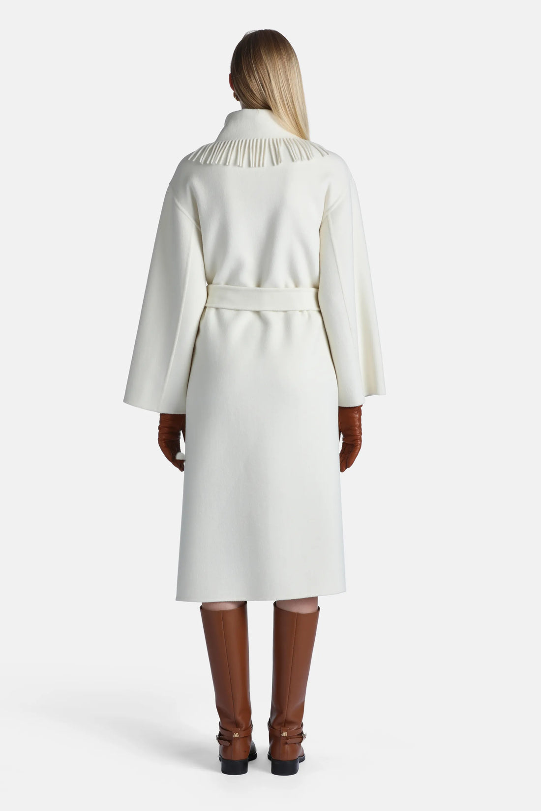Luisa Spagnoli Panna Women Salottino Fringed Wool Coat SKU: SALOTTINO_0202 Image 02