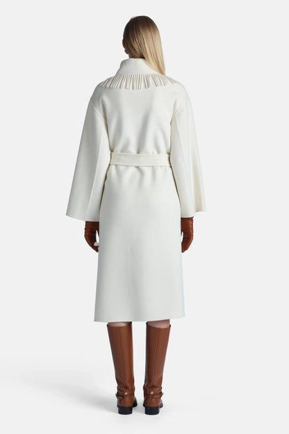 Luisa Spagnoli Panna Women Salottino Fringed Wool Coat SKU: SALOTTINO_0202 Image 02