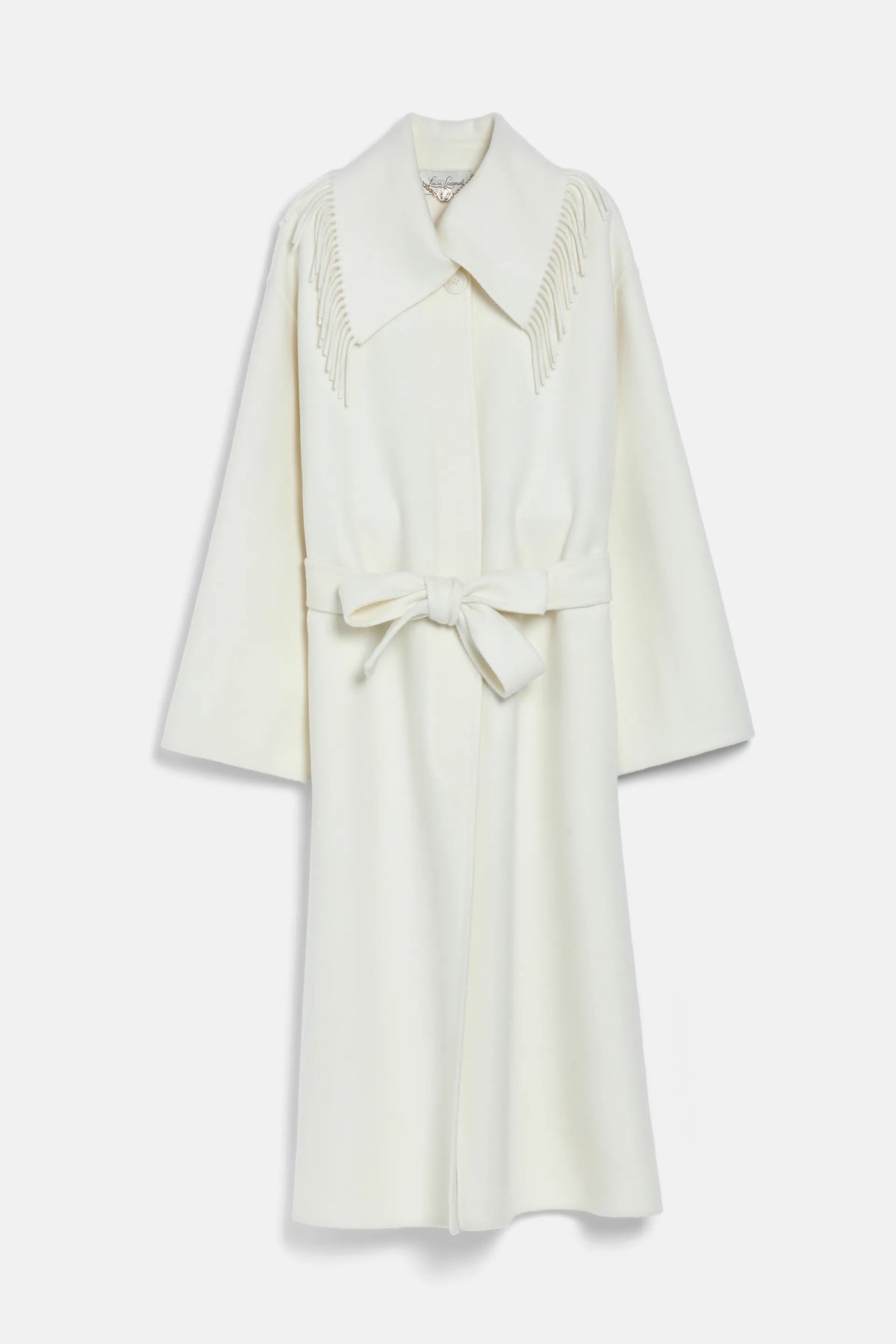Luisa Spagnoli Panna Women Salottino Fringed Wool Coat SKU: SALOTTINO_0202 Image 06