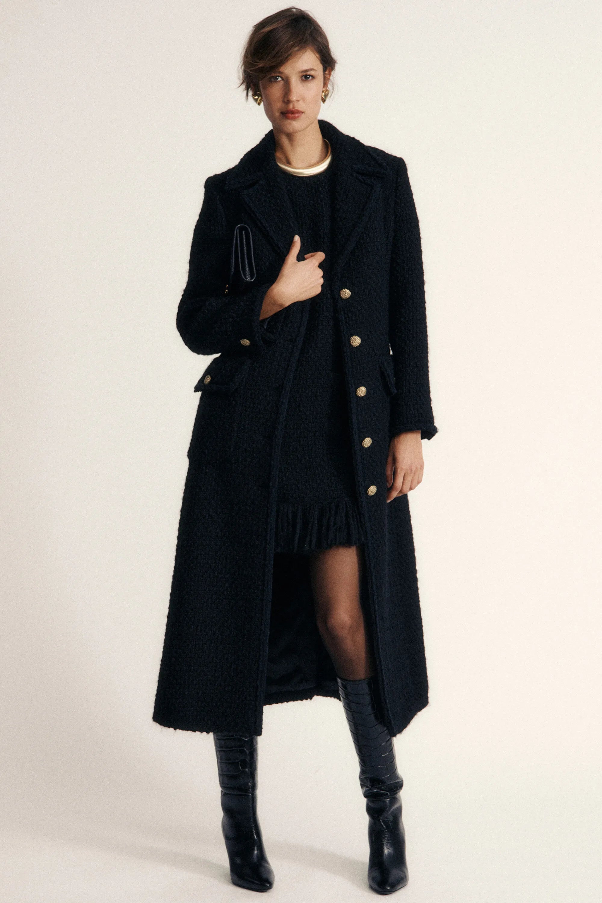 Luisa Spagnoli_Black_Salsa - BouclŽ Coat_SALSA_0101_01